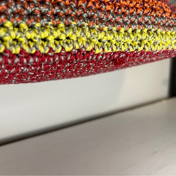 The Sak Gypsy Cambria Multi-Colored Striped Crochet Knit Tote Shoulder Bag Boho - Picture 10 of 13